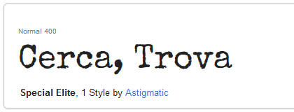 Special Elite | Google Web Fonts